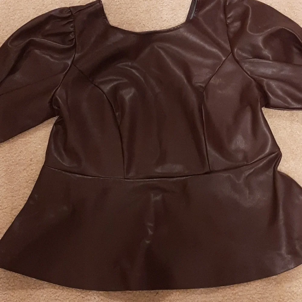 Faux Leather Peplum Top - Picture 7 of 7